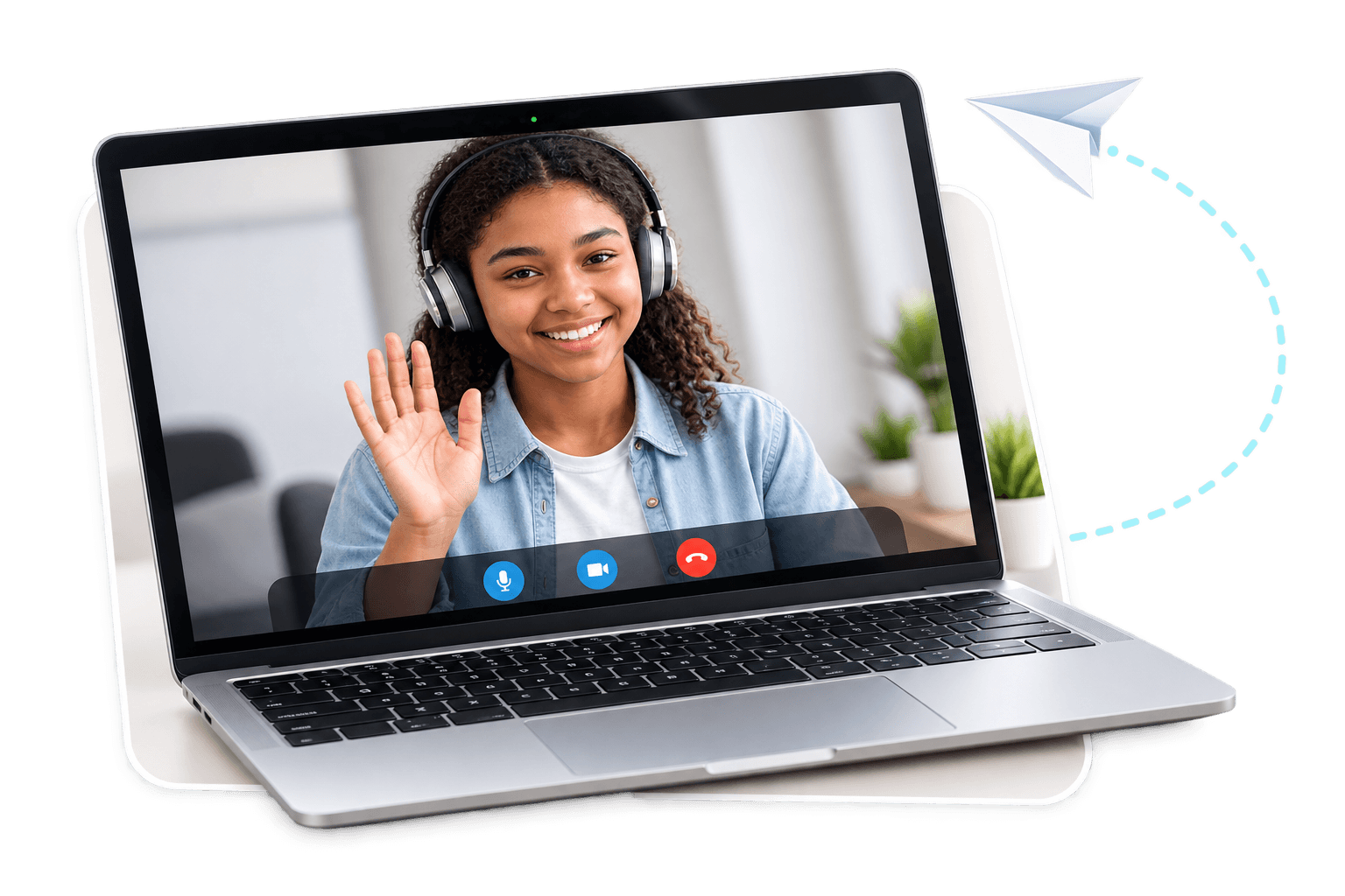 A Class Pilots student in an online video tutoring session